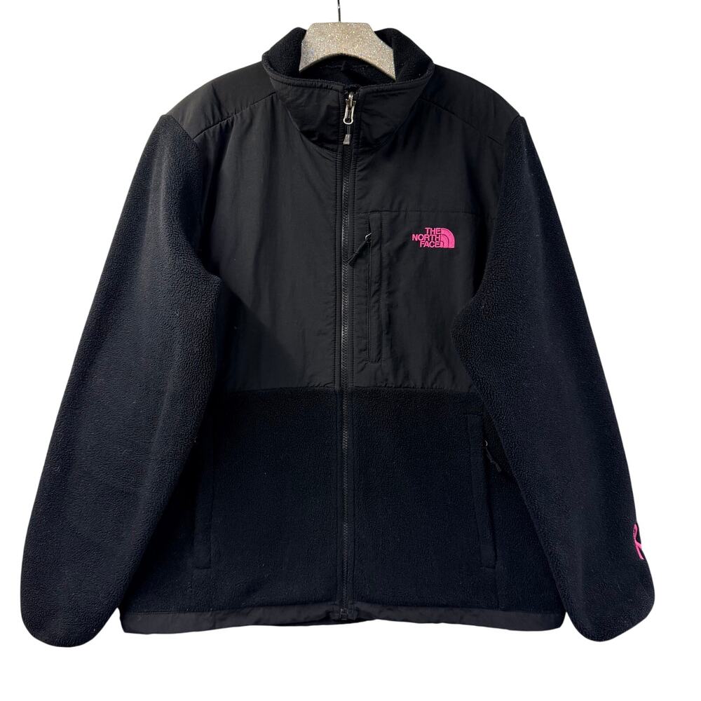 The North Face Denali Jacket XL Black Pink Fleece Full Zip